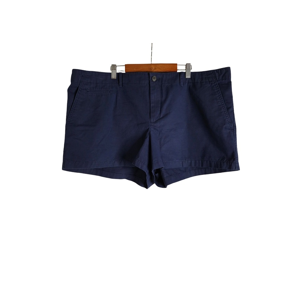 Gap Navy Blue 100% Cotton Summer Short Size 18 Chino Mid Rise Old Money Preppy